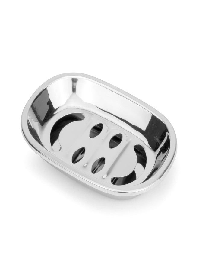 Expresso Stainless Steel Bar Soap Travel soap Holder Soap Tray Dish for Bathroom Shower, Holder with Draining (Oval) - Image 1